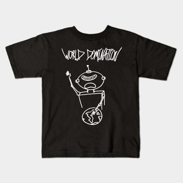 World Domination! (white logo) Kids T-Shirt by SeanKBizzDesigns